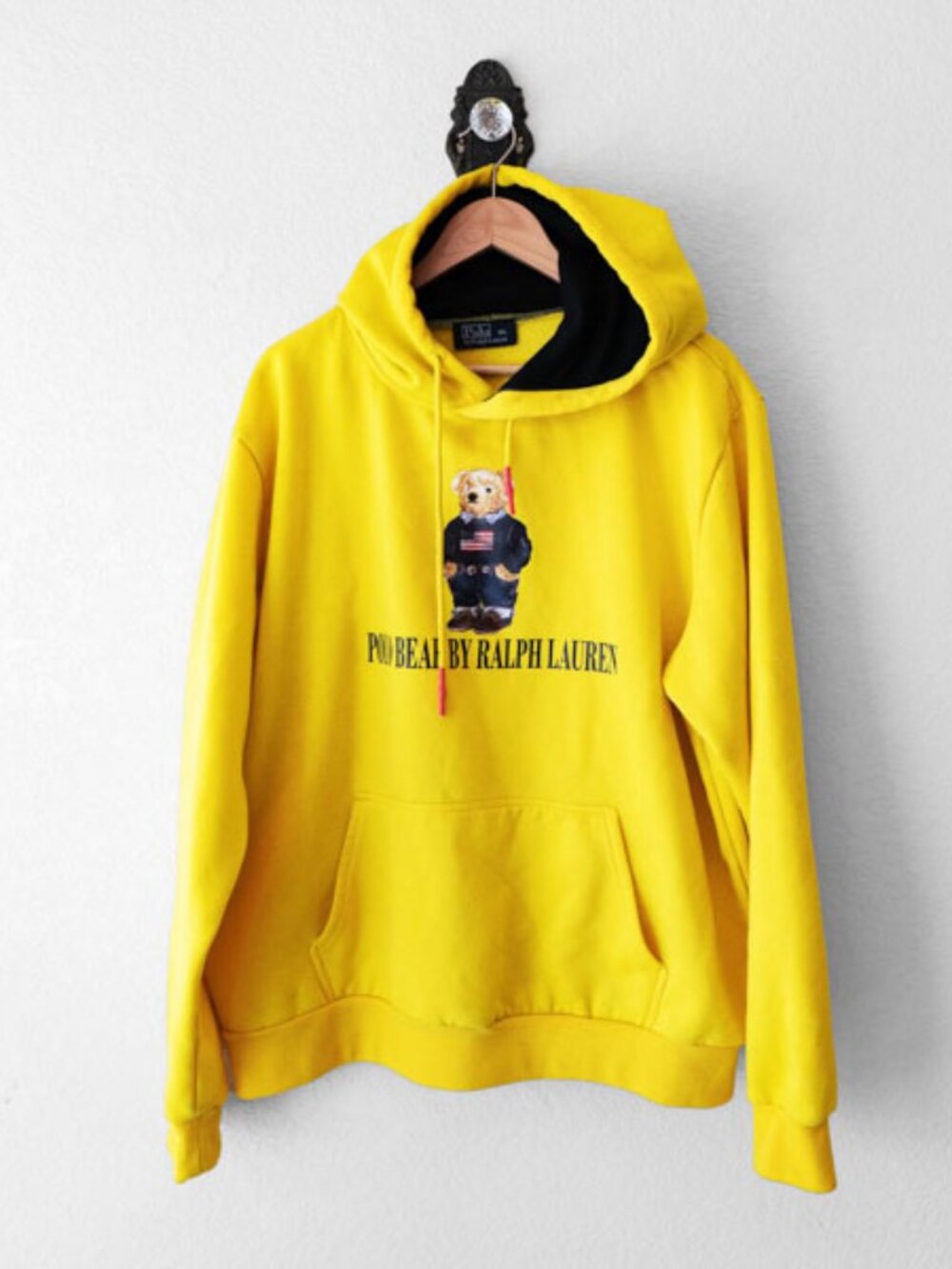 Polo Ralph Lauren Polo Bear Hoodie Yellow Pullover Sweatshirt Mens 3XL
